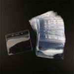10pcs Horizontal Plastic ID Card Holder Pouch Clear PVC Lanyard Work Badgec Zip - Image 7
