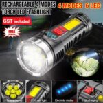 12000000LM LED Flashlight Super Bright Torch Camp Lamp 4 Modes USB Rechargeable