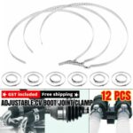 12X Adjustable CV Boot Joint Clamp Stainless Steel Clamps Clips 2 Size Universal