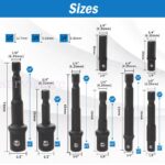 12x Drill Socket Adapter Set Impact Nut Driver Bit Extension Hex 1/4  1/2  3/8 - Image 4