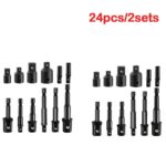 12x Drill Socket Adapter Set Impact Nut Driver Bit Extension Hex 1/4  1/2  3/8 - Image 2