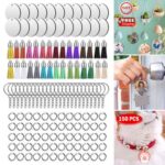 150PCS Sublimation Blanks Products Set Keychain,Earring Crafts Jewelry Ornament