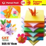 15X15CM 100pcs Square Colored Origami Folding Paper DIY Crafts Tools 10 Color AU