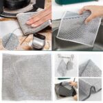 1-10X Multipurpose Wire Dishwashing Rags for Wet and Dry, Wire Dishwashing Rag - Image 3