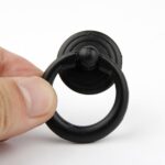 1-10 Black Ring Pull Handle Cabinet Knob Drawer Dresser Cupboard Drop Zinc Alloy - Image 5