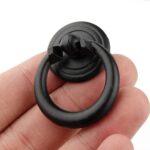 1-10 Black Ring Pull Handle Cabinet Knob Drawer Dresser Cupboard Drop Zinc Alloy - Image 6