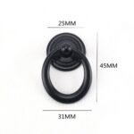 1-10 Black Ring Pull Handle Cabinet Knob Drawer Dresser Cupboard Drop Zinc Alloy - Image 2