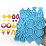 1-2PCS Gifts Earrings Epoxy Resin Mold Ear Studs Dangle Casting Silicone Mould