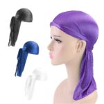 1/2/4x Unisex Men Women Bandana Durag Headwear Soft Silk Pirate Cap Wrap Fashion - Image 6