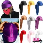 1/2/4x Unisex Men Women Bandana Durag Headwear Soft Silk Pirate Cap Wrap Fashion