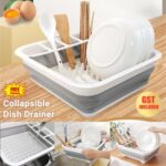 1-2x 10L Collapsible Dish Drainer/Drying Rack/strainer Caravan Cups Plates Shelf