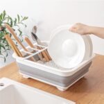 1-2x 10L Collapsible Dish Drainer/Drying Rack/strainer Caravan Cups Plates Shelf - Image 2
