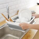 1-2x 10L Collapsible Dish Drainer/Drying Rack/strainer Caravan Cups Plates Shelf - Image 3
