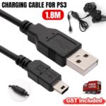 1/2x 1.8M USB Charger Charging Cable for Playstation 3 PS3 Wireless Controller