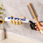 1/2x Resin Wall Mounted Soap Holder Rack Adhesive Hand Shape Storage Holder - Image 3