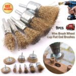 1/4 Shank Rotary Grinder Tools Drill Bits Wire Brush Wheel Cup Flat End Brushe