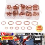 200pcs Set with Box Solid Copper Seal Ring Washers Sump Plug Seal Assorted Kit