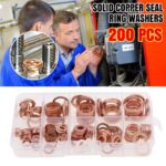 200pcs Set with Box Solid Copper Seal Ring Washers Sump Plug Seal Assorted Kit - Image 5