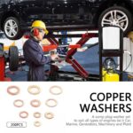 200pcs Set with Box Solid Copper Seal Ring Washers Sump Plug Seal Assorted Kit - Image 3