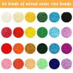 24000X Glass Seed Beads 24 Colors Loose Beads Kit DIY Making Bracelet Beads 2mm - Image 7