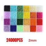 24000X Glass Seed Beads 24 Colors Loose Beads Kit DIY Making Bracelet Beads 2mm - Image 2