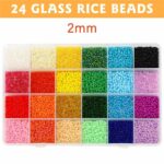 24000X Glass Seed Beads 24 Colors Loose Beads Kit DIY Making Bracelet Beads 2mm - Image 6