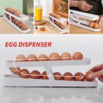 2XRolldown Refrigerator Egg Dispenser Auto Rolling Egg Holder 2Tier Storage Rack - Image 3