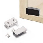 2/4 Pairs Glass Door Hinges Stainless-Steel Cabinet Pivot Hinge Clip No Drilling - Image 5