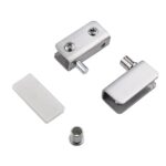 2/4 Pairs Glass Door Hinges Stainless-Steel Cabinet Pivot Hinge Clip No Drilling - Image 7