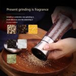 2x 200ml Salt and Pepper Grinders Stainless Steel Glass Ceramic Mills Kitchen AU - Image 5
