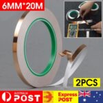 2x Conductive Copper Adhesive Foil High Heat Temperature Tape 6mm*20m