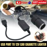 2x USB 5V To 12V Cigarette Lighter Socket Female Power Converter Adapter Cable