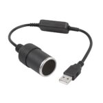 2x USB 5V To 12V Cigarette Lighter Socket Female Power Converter Adapter Cable - Image 2