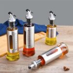 300/500ML Glass Oil Dispenser Spout Olive Vinegar Pourer Stainless Empty Bottle - Image 2