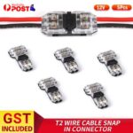 30PCS 12V T2 Wire Cable Snap In Connector Terminal Connections Joiner Auto Plug