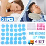 30/60pc Soft Silicone Ear Plugs Comfortable Adjustable Sleep Anti Snore Moldable