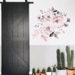 3X Removable Wall Stickers Watercolour Dusty Pink Flowers Leaves Home Decor AU - Image 5