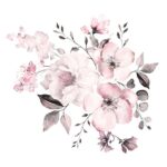 3X Removable Wall Stickers Watercolour Dusty Pink Flowers Leaves Home Decor AU - Image 4