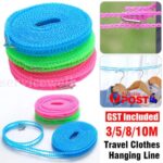 3/10m Clothesline Drying Nylon Rope With Hooks For Use Home Portable Outdoor