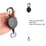 3xHeavy Duty Retractable Keyring Pull Ring KeyChain Clip Recoil Holder SteelCord - Image 4