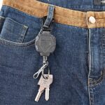3xHeavy Duty Retractable Keyring Pull Ring KeyChain Clip Recoil Holder SteelCord - Image 6