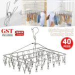 40Pegs Stainless Steel Hanger Airer Dryer Rack Laundry Sock Underwear Clothes AU