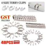 48PCS SPRING TERRY CLIPS OPEN TYPE SPRING STEEL TOOL CLIPS HEAVY DUTY Durable