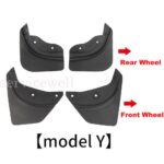4PCS Mud Flaps Splash Guards Fender For Tesla Model Y Front Rear TPE Mudguard - Image 6