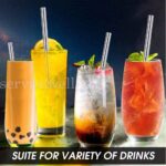 4PCS Stainless Steel Straws Metal Drinking Straw Bent Long Reusable Washable AU - Image 7