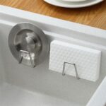 4Pcs Stainless Steel Bathroom Sinks Rack Sponge Dish Kitchen Suction Holder Soap - Image 3