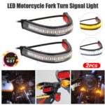4X LED Motorcycle Fork Turn Signal Indicator Blinker Amber Light Strip Motorbike