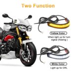 4X LED Motorcycle Fork Turn Signal Indicator Blinker Amber Light Strip Motorbike - Image 3