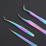 4pcs Eyelash Extension Tweezers False Eye Lash Clip Remover Curved Pointed Set - Image 6