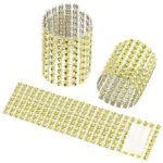 50xDiamante Diamond Ribbon Crystal Gold Rhinestone Mesh Wrap Wedding Party Decor - Image 4